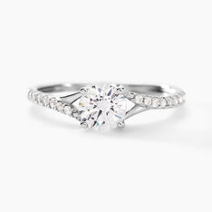 Bague Evita Or Blanc Oxyde De Zirconium - Bagues Solitaire Femme | Marc Orian