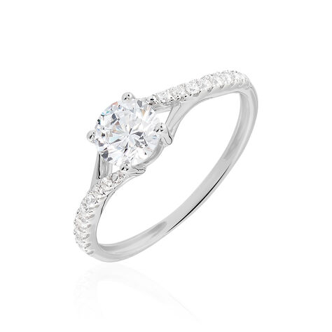 Bague Evita Or Blanc Oxyde De Zirconium - Bagues Solitaire Femme | Marc Orian
