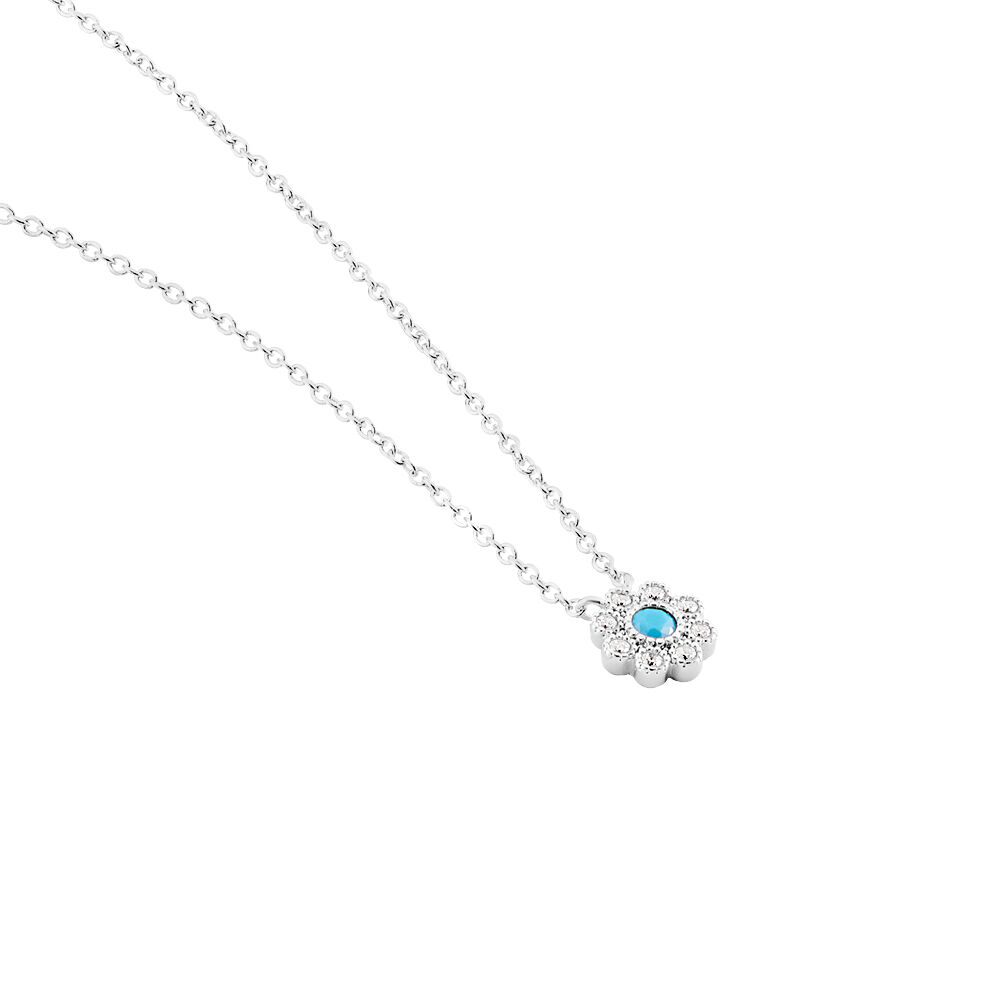 Collier Aurel Argent Blanc Turquoise Oxyde De Zirconium - Colliers avec pierres Femme | Marc Orian