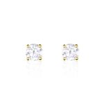 Boucles D'oreilles Puces Or Jaune Victoria Diamants - Puces Femme | Marc Orian