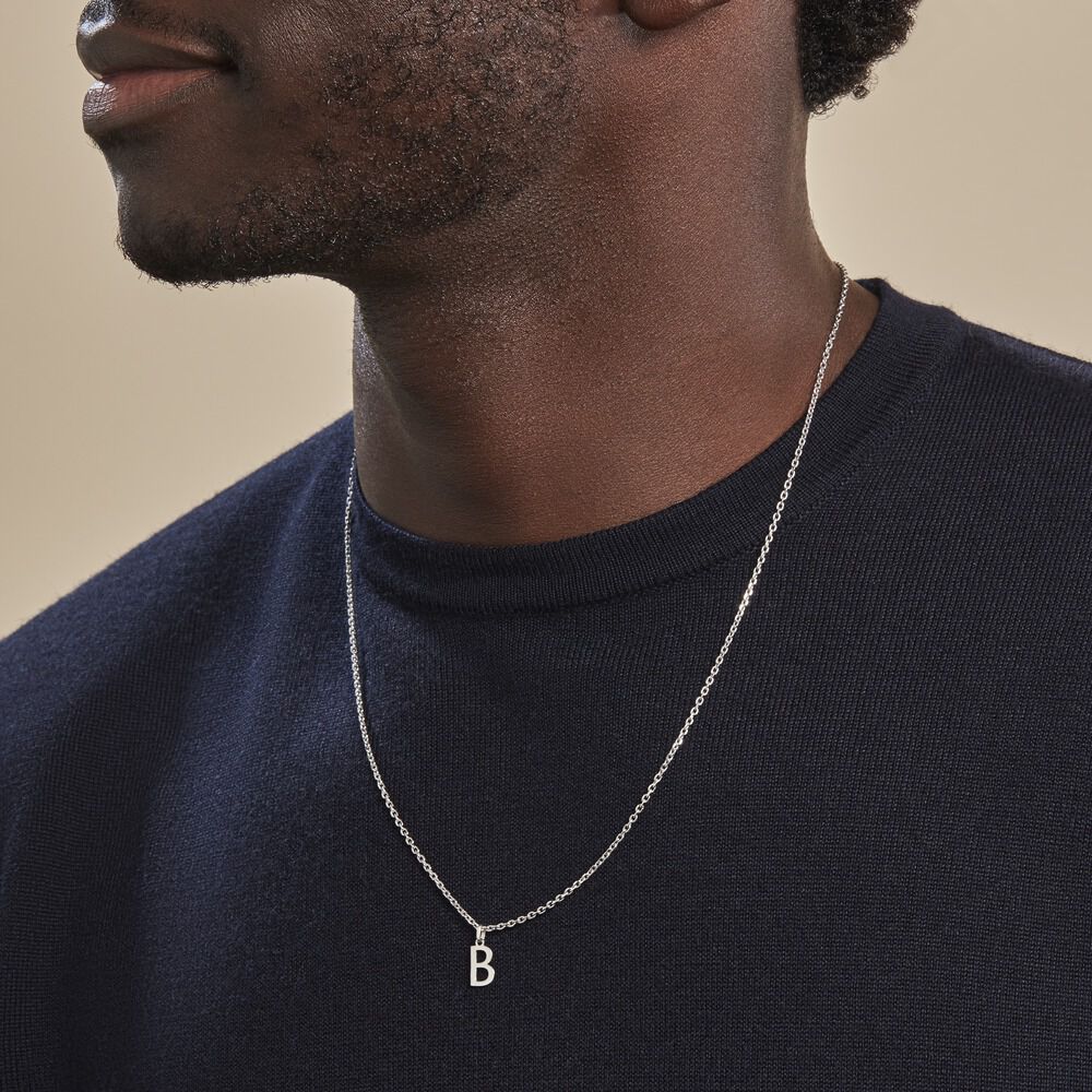Pendentif Ionia Lettre Or Blanc - Pendentifs Famille | Marc Orian