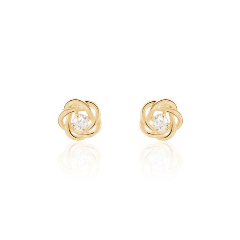 Boucles D'oreilles Puces Djanaelle Plaqué Or Jaune Oxyde De Zirconium - Puces Femme | Marc Orian