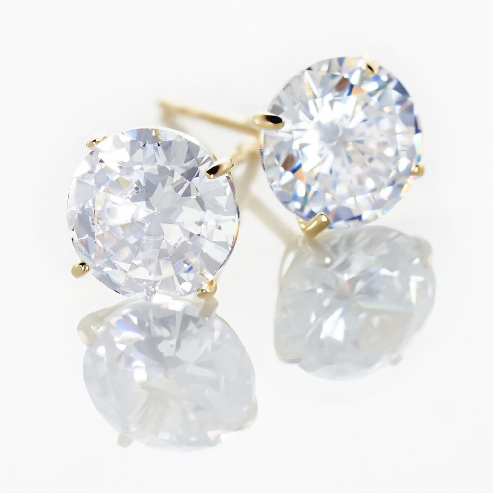 Boucles D'oreilles Puces Or Jaune Katherina Oxyde De Zirconium - Puces Femme | Marc Orian