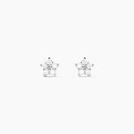 Boucles D'oreilles Puces Elais Etoile Or Blanc Oxyde De Zirconium - Puces Famille | Marc Orian