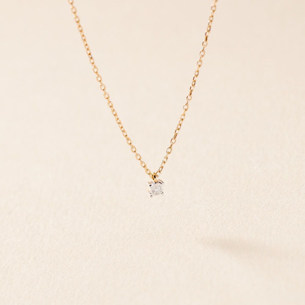 Collier Mei Or Jaune Diamant - Colliers solitaires Femme | Marc Orian