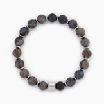 Bracelet Naturel Acier Argent&eacute; Labradorite H&eacute;matite - Bracelets cha&icirc;nes Homme | Marc Orian