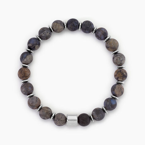 Bracelet Naturel Acier Argent&eacute; Labradorite H&eacute;matite - Bracelets cha&icirc;nes Homme | Marc Orian