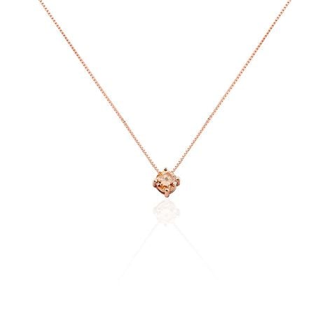 Collier Solitaire Argent Rose Rio Santa Teresa Oxyde De Zirconium - Colliers solitaires Femme | Marc Orian
