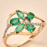 Bague Orchidee Or Jaune Emeraude Diamant - Bagues vintage Femme | Marc Orian