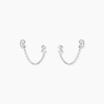Boucles D'Oreilles Pendantes Ma&euml;l Argent Blanc Oxyde De Zirconium - Pendantes Femme | Marc Orian