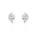 Boucles D'oreilles Lydia Or Blanc Topaze Oxyde - Puces Femme | Marc Orian