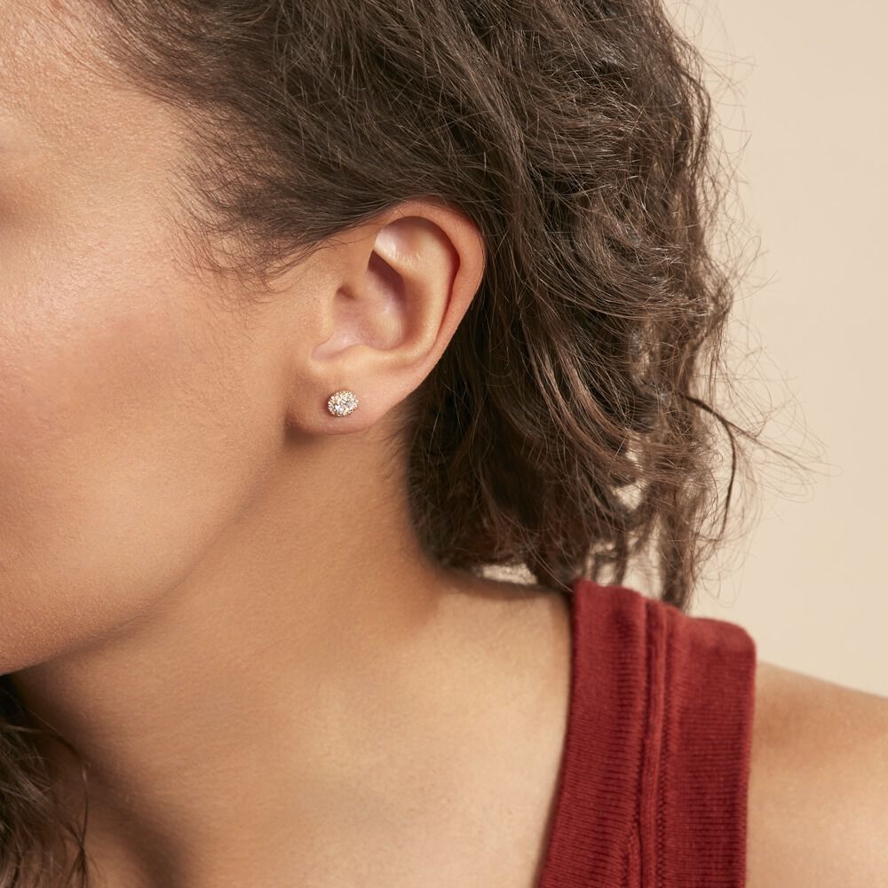 Boucles D'oreilles Puces Edmee Or Jaune Oxyde De Zirconium - Puces Femme | Marc Orian