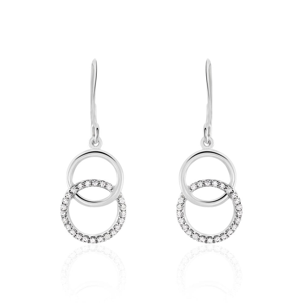 Boucles D'oreilles Pendantes Isabel Argent Blanc Oxyde De Zirconium - Pendantes Femme | Marc Orian
