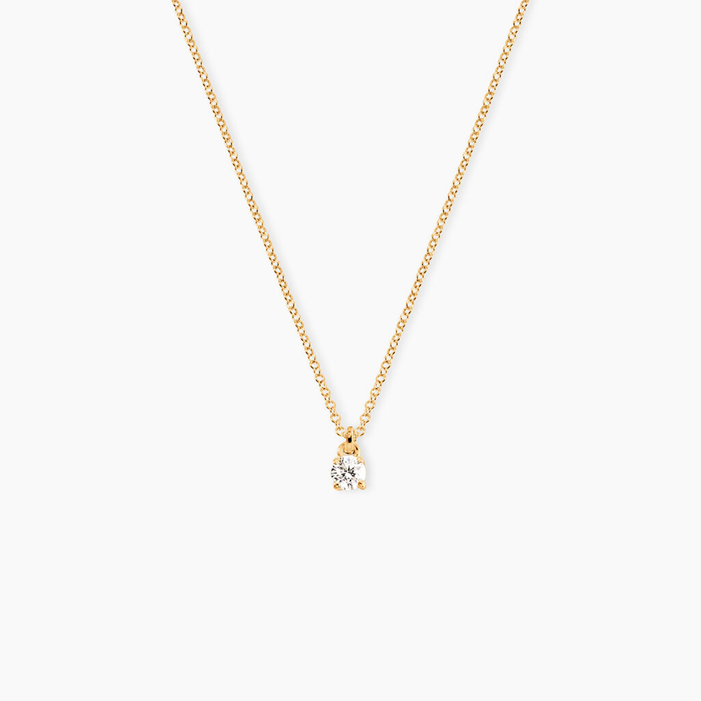 Collier Alexandra Or Jaune Diamant - Colliers solitaires Femme | Marc Orian