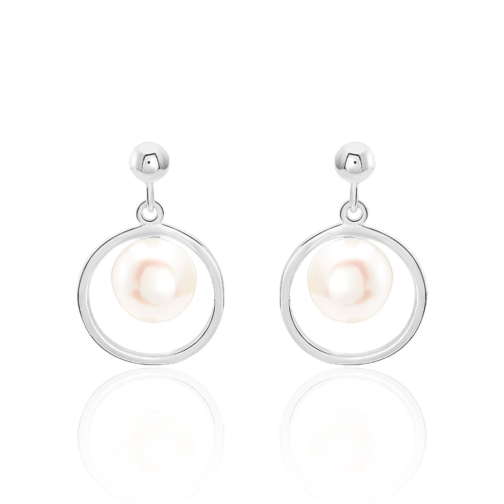 Boucles D'oreilles Pendantes Ivana Argent Blanc Perle De Culture - Pendantes Femme | Marc Orian