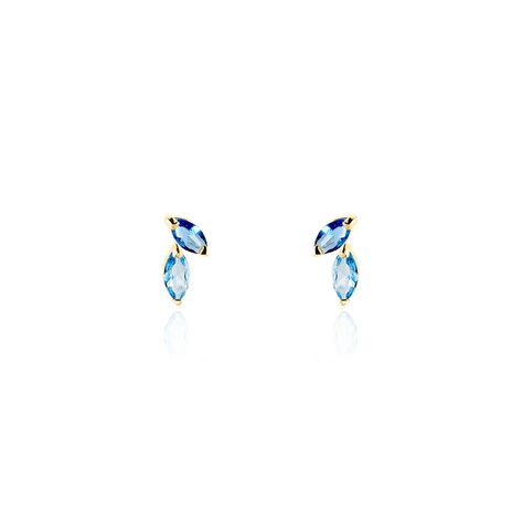 Boucles D'oreilles Puces Pelya Or Jaune Oxyde De Zirconium - Puces Femme | Marc Orian