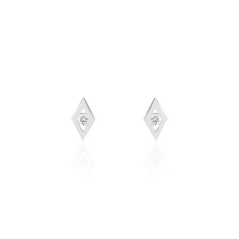 Boucles D'oreilles Puces Eirena Or Blanc Diamant - Boucles d'oreilles pierres précieuses Femme | Marc Orian