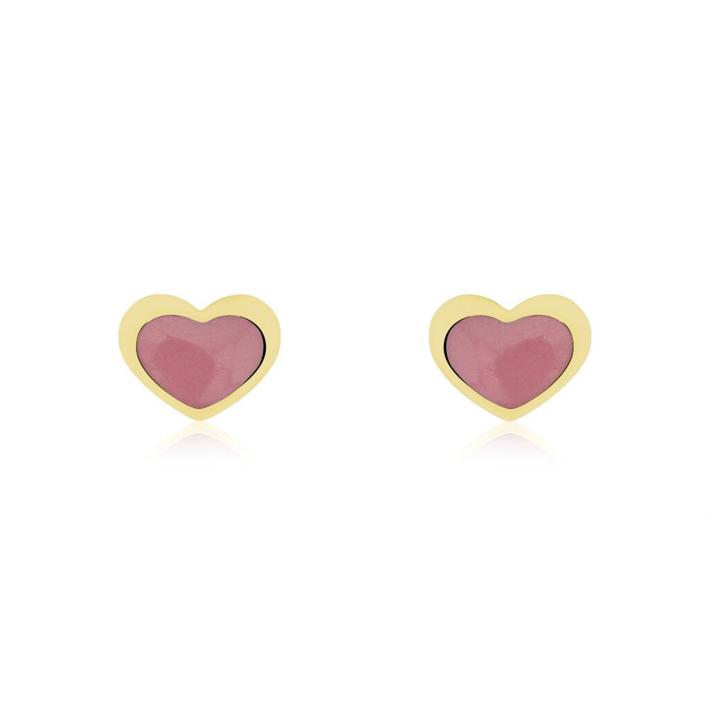 Boucles D'oreilles Puces Coeurs Or Jaune - Puces Enfant | Marc Orian