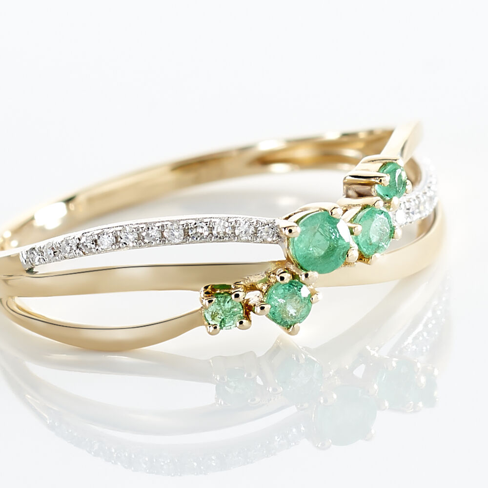 Bague Amarylis Or Jaune Emeraude Diamant - Bagues vintage Femme | Marc Orian