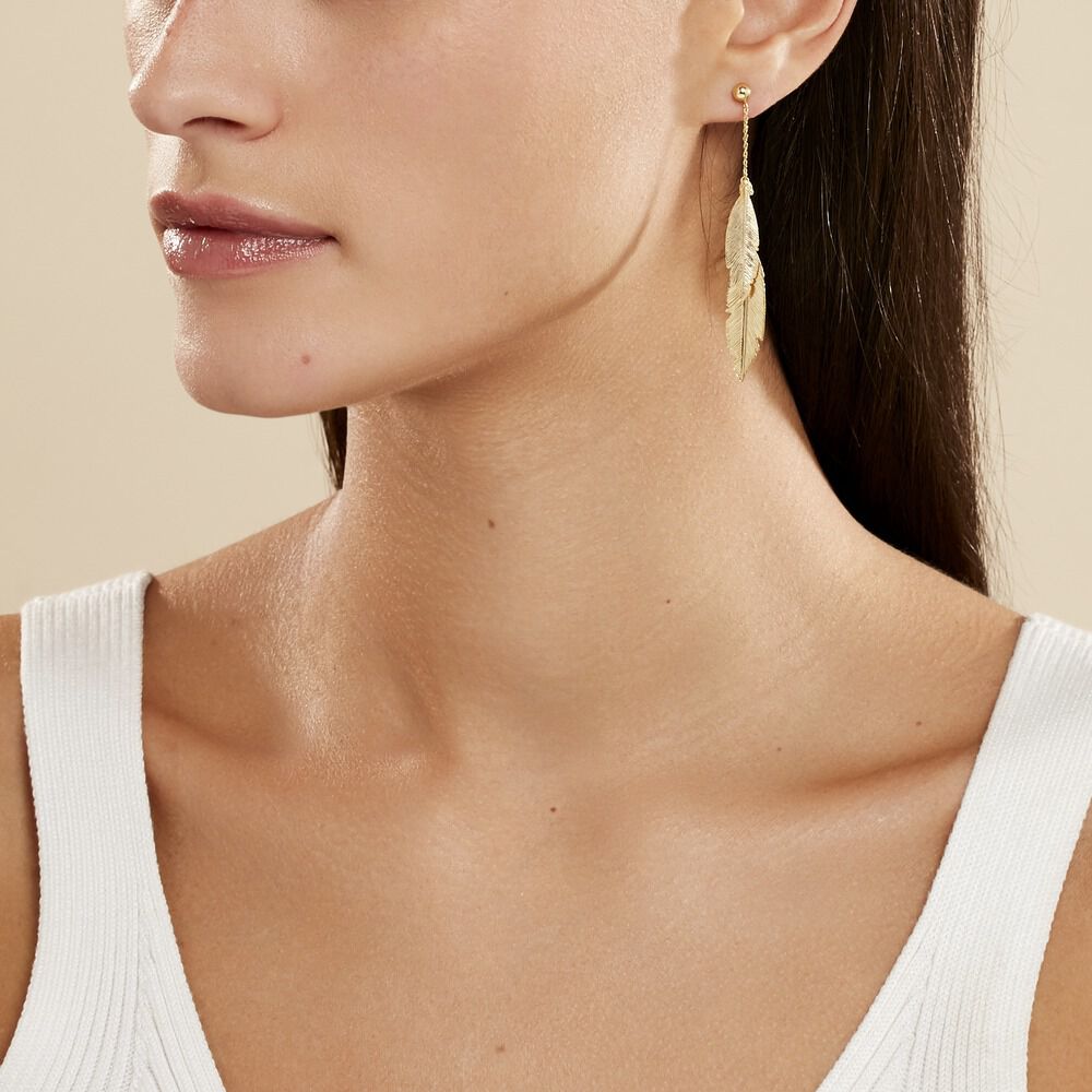 Boucles D'oreilles Pendantes Soline Or Jaune - Pendantes Femme | Marc Orian