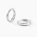 Cr&eacute;oles Double Argent Blanc - Cr&eacute;oles Femme | Marc Orian