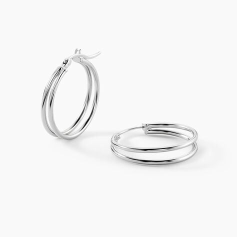 Cr&eacute;oles Double Argent Blanc - Cr&eacute;oles Femme | Marc Orian