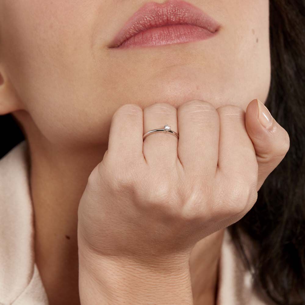 Bague Solitaire Natalia Or Blanc Diamant - Solitaires Femme | Marc Orian