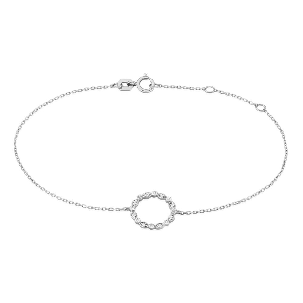 Bracelet Elandine Or Blanc Diamant - Bracelets chaînes Femme | Marc Orian