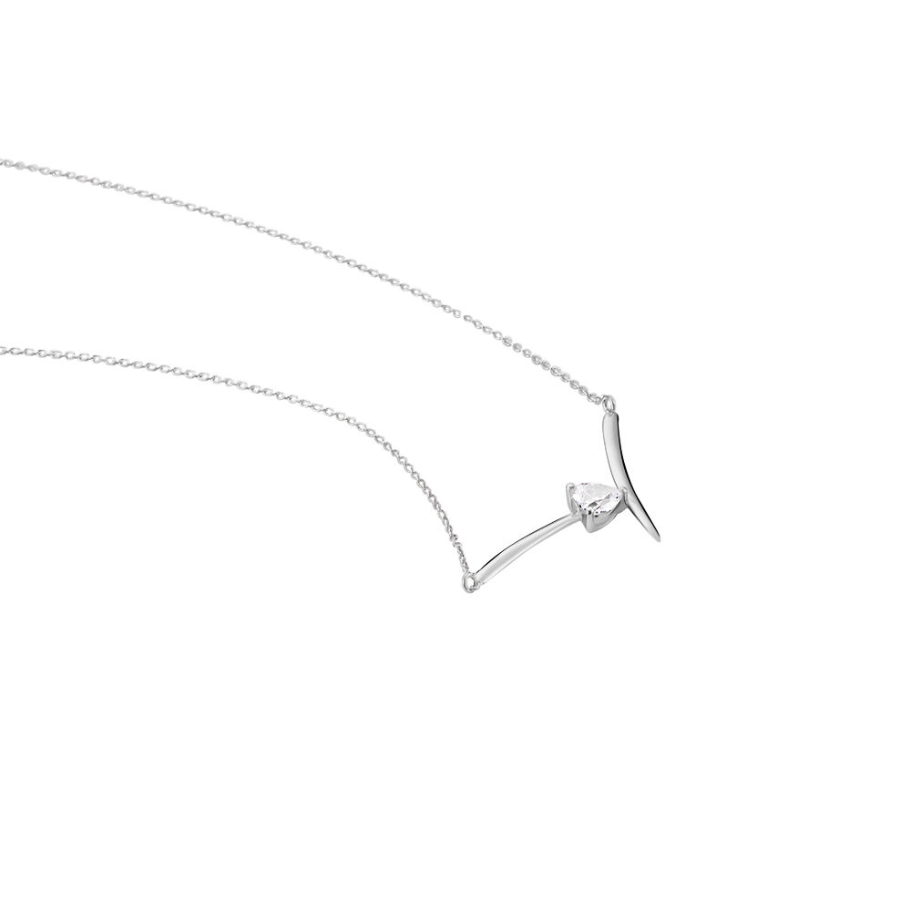 Collier Valeriana Or Blanc Oxyde De Zirconium - Colliers avec pierres Femme | Marc Orian