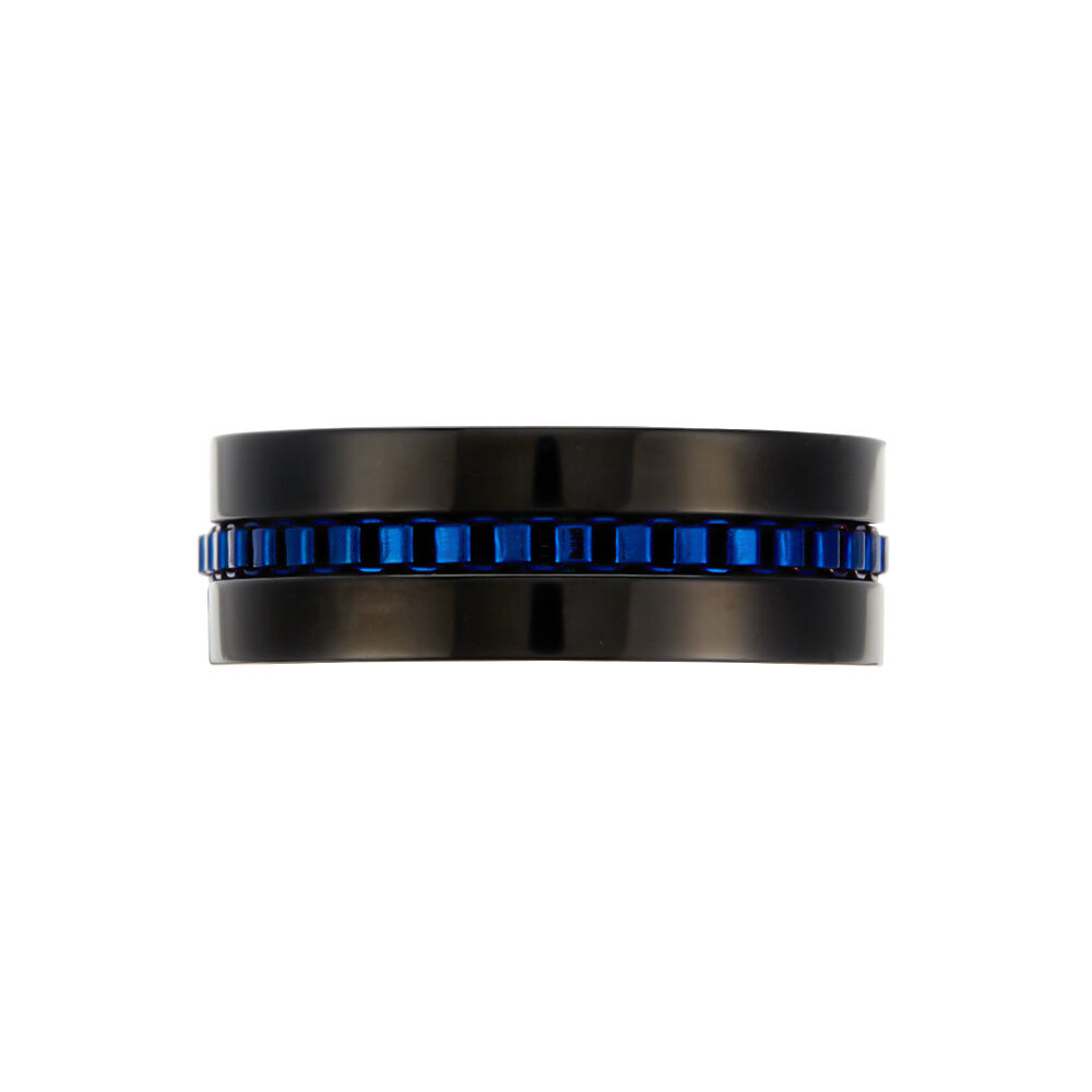 Bague Acier Noir Urban Strass - Bagues avec pierre Homme | Marc Orian