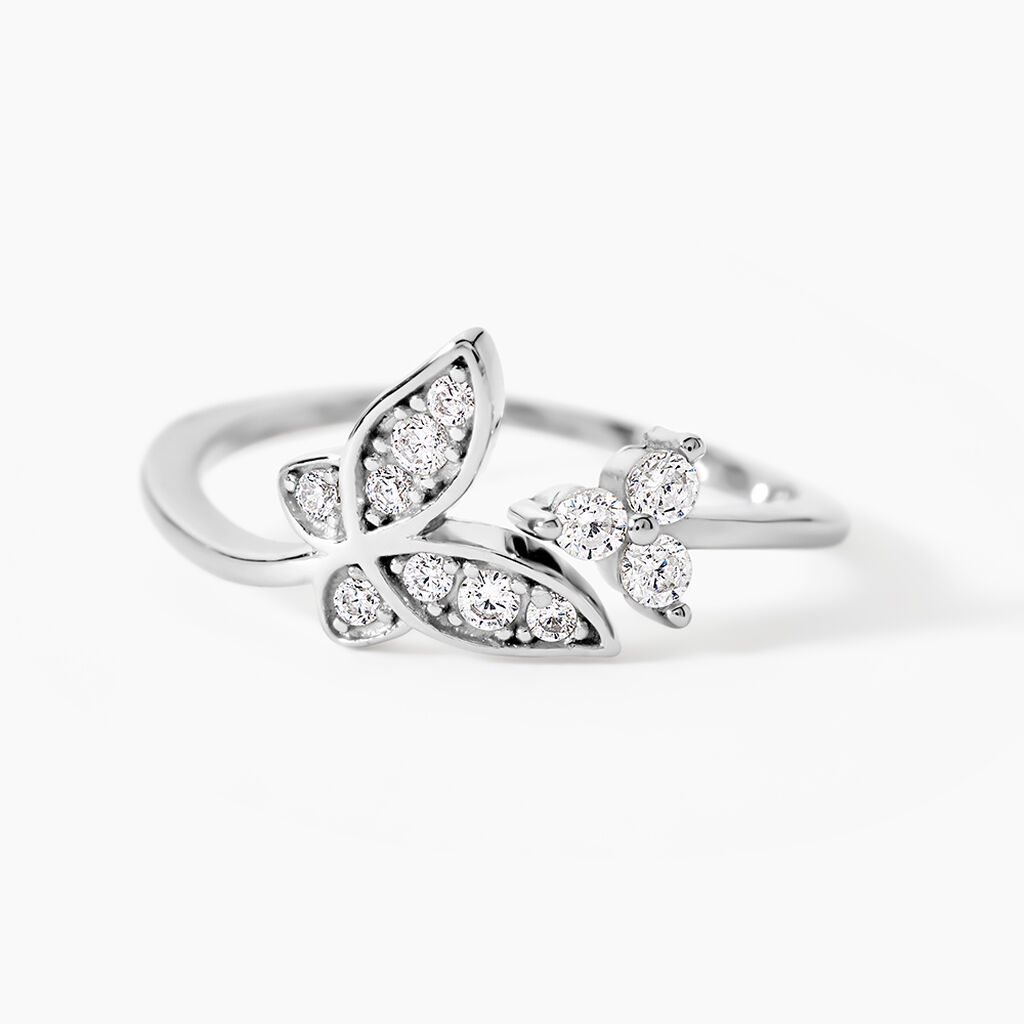 Bague Ajustable Cadfan Argent Blanc Oxyde De Zirconium - Bijoux fantaisie Femme | Marc Orian