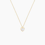 Collier Coeur Serti Clos Or Jaune Oxyde De Zirconium - Colliers avec pierres Femme | Marc Orian