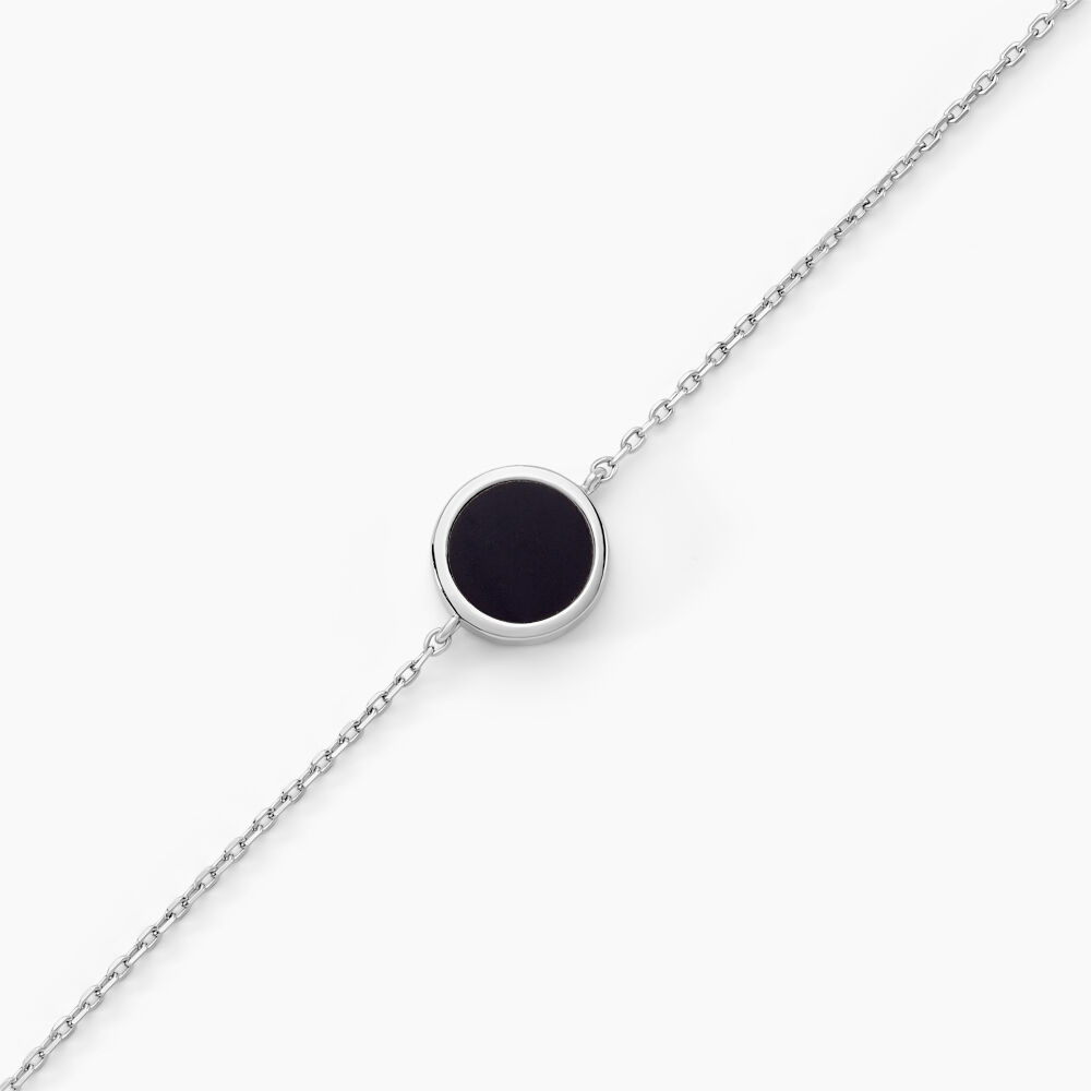 Bracelet Lunatique Argent Blanc Malachite Onyx -  Femme | Marc Orian
