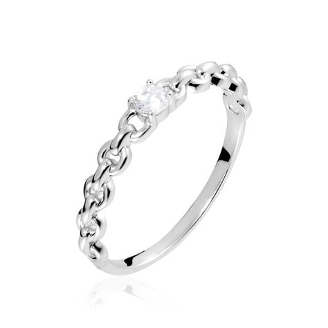 Bague Solitaire Moccus Argent Blanc Oxyde De Zirconium - Bijoux fantaisie Femme | Marc Orian