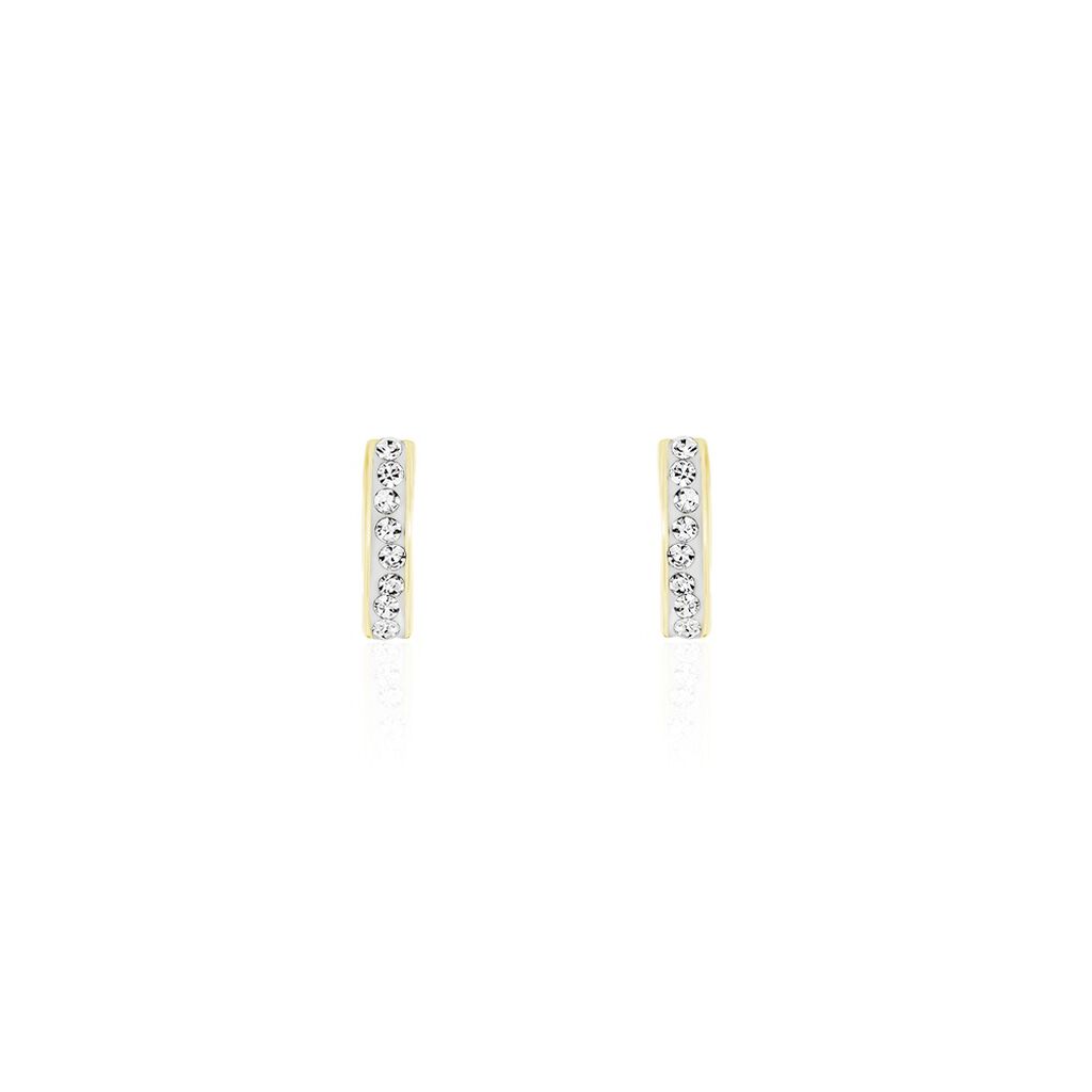 Boucles D'oreilles Puces Youssa Barrettes Or Jaune Strass - Puces Femme | Marc Orian