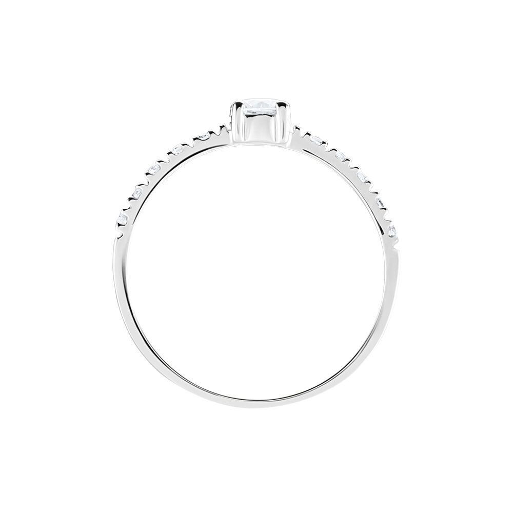 Bague Solitaire Servana Or Blanc Oxyde De Zirconium - Solitaires Femme | Marc Orian