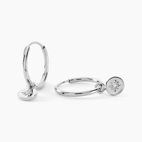 Créoles Rhoda Argent Blanc Oxyde De Zirconium - Créoles Femme | Marc Orian