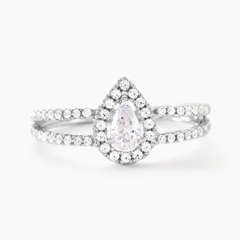 Bague Hildana Or Blanc Oxyde De Zirconium - Solitaires Femme | Marc Orian