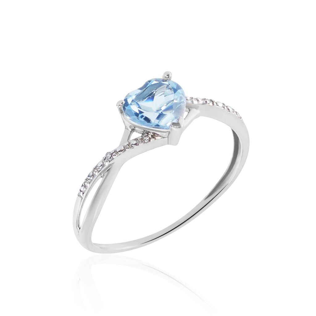 Bague Clothilde Or Blanc Topaze Et Diamant B3DFBTB225H • Marc