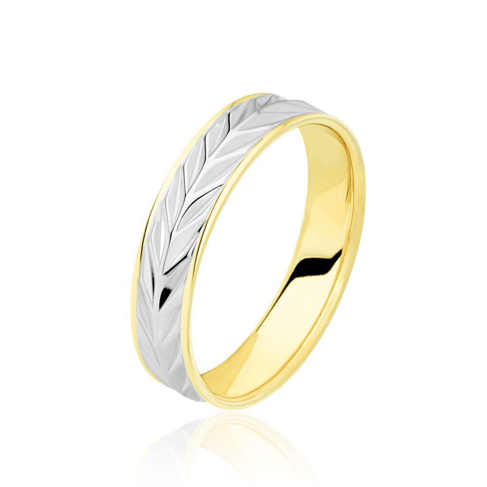Alliance Epi Fantaisie Ruban Plat Or Bicolore - Alliances duo Famille | Marc Orian