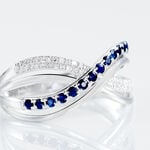 Bague Or Blanc Maudy Saphirs Diamants - Bagues vintage Femme | Marc Orian