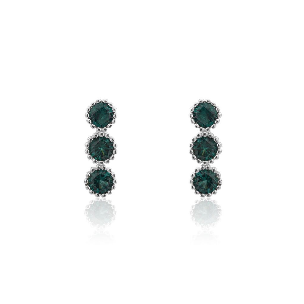 Boucles D'oreilles Puces Kasey Argent Blanc Oxyde De Zirconium - Puces Femme | Marc Orian