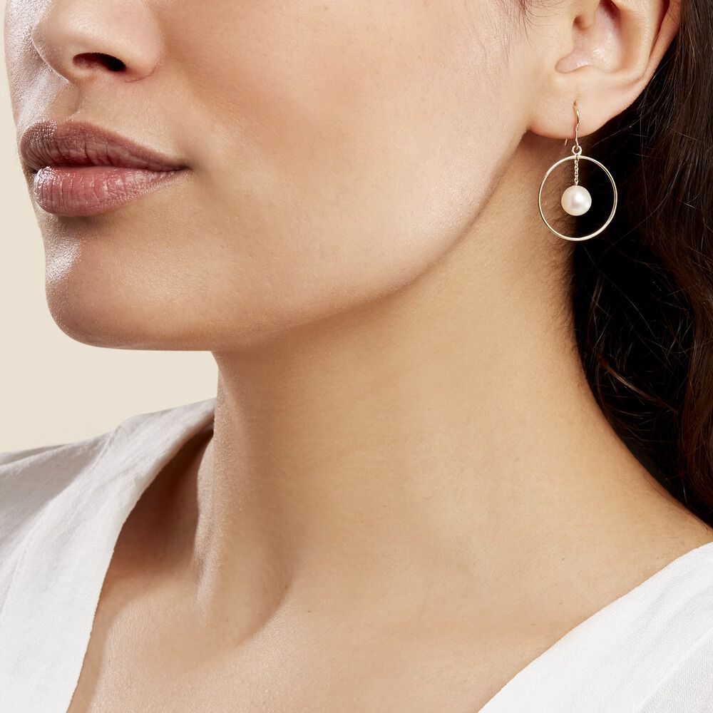 Boucles D'oreilles Pendantes Joris Or Jaune Perle De Culture - Pendantes Femme | Marc Orian