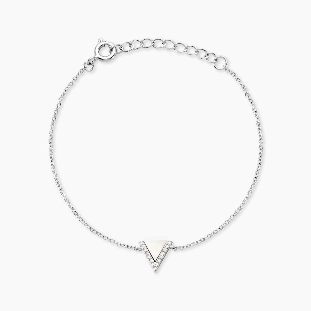 Bracelet Moric Argent Blanc Oxyde De Zirconium Et Nacre - Bracelets fantaisie Femme | Marc Orian