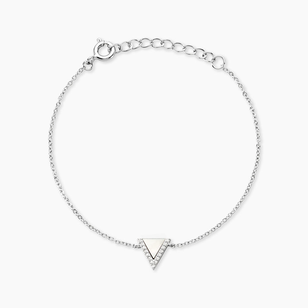 Bracelet Moric Argent Blanc Oxyde De Zirconium Et Nacre - Bracelets fantaisie Femme | Marc Orian