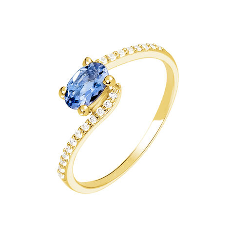 Bague Loriane Or Jaune Iolite Et Oxyde De Zirconium - Bagues Femme | Marc Orian