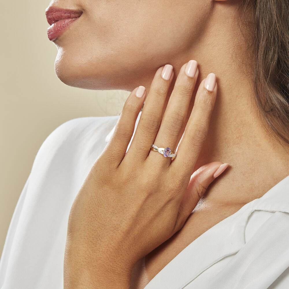 Bague Candice Or Jaune Amethyste - Bagues pierres fines Femme | Marc Orian