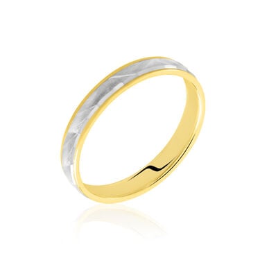 Alliance Mat Striee Ruban Plat Or Bicolore