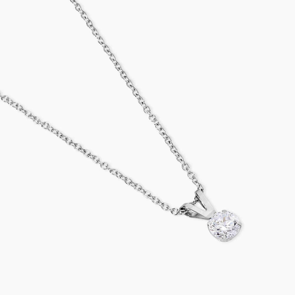 Pendentif Mabila Or Blanc Oxyde De Zirconium - Pendentifs Femme | Marc Orian