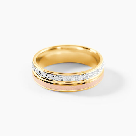 Alliance Triade Ruban Plat Or Tricolore - Alliances personnalis&eacute;es Famille | Marc Orian